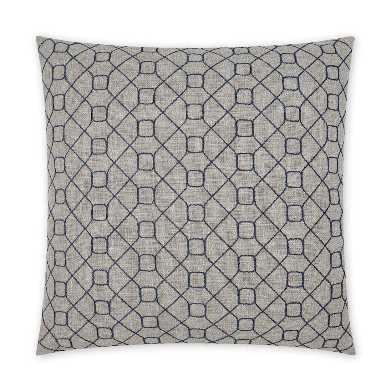 Stornoway Blue Geometric Blue Large Throw Pillow With Insert