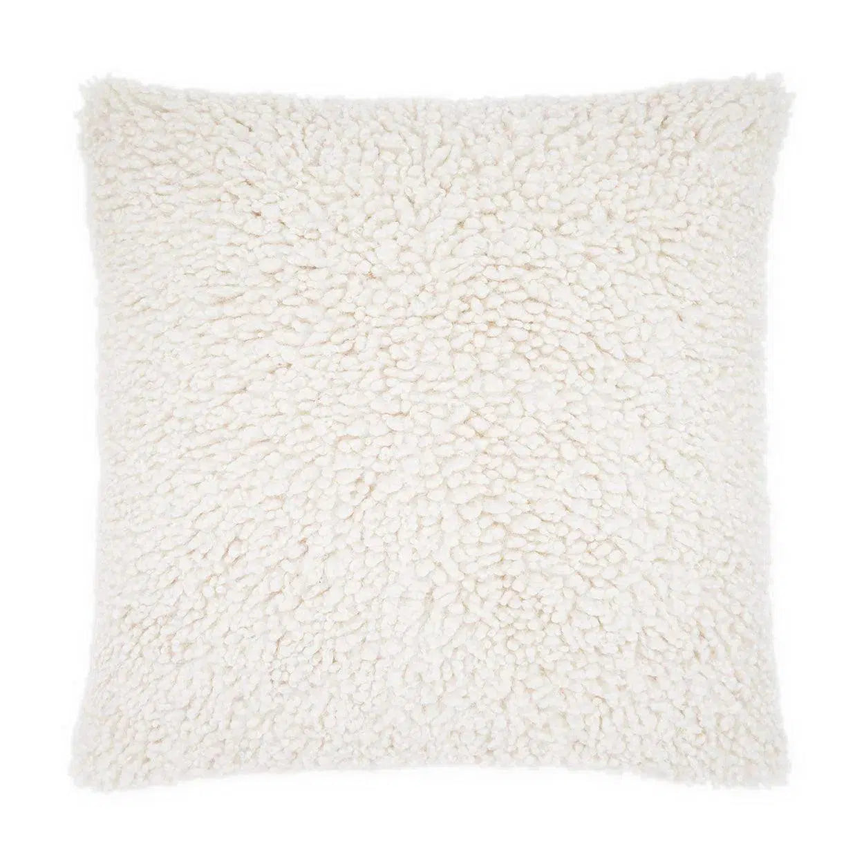 Suki Faux Fur Western Chic Ivory Large Throw Pillow With Insert