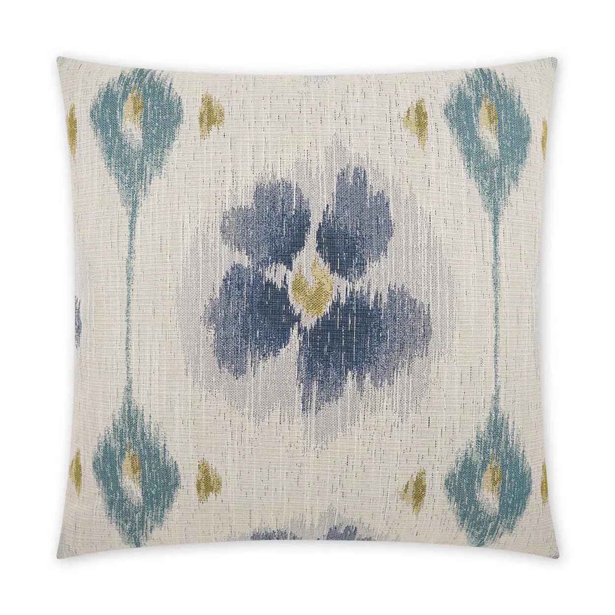 Tamarix Indigo Floral Blue Turquoise Teal Large Throw Pillow With Insert