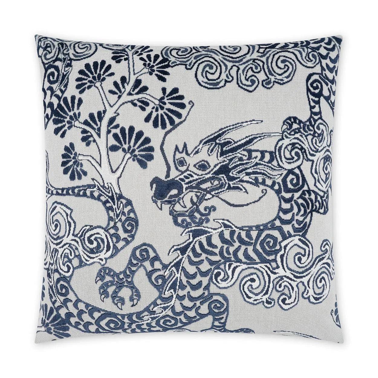 Typhon Traditional Novelty Blue Large Throw Pillow With Insert